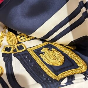 HERMES Carre 90 Scarf BRIDES de GALA Ceremony Horse Bridle Silk Blue